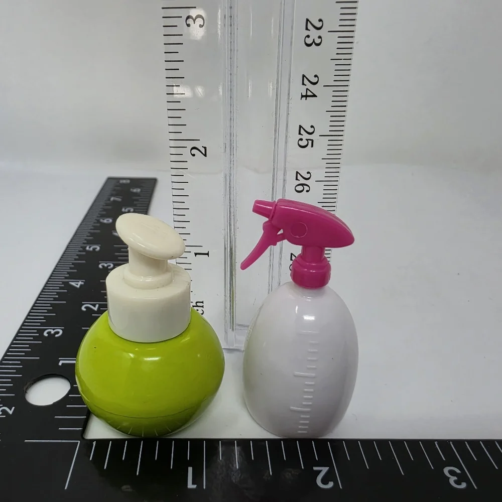 Plastic Spray Bottle Lotion Dispenser Doll House Toys Lot of 2